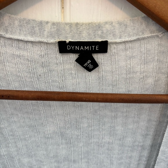 Dynamite Light Gray Ribbed Cardigan - Picture 2 of 2